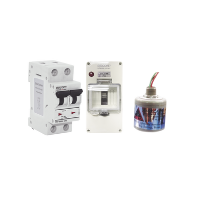 Kit de Centro de Carga Para Corriente Directa, Breaker de hasta  800 Vcc de 20 A con Supresor de Descargas Atmosféricas. | PL20ACD