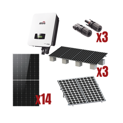 Kit Solar Interconexion  / 8kW  220Vca / Inversor AFORE / Montaje Incluido | HNS8000TLKIT1