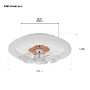 Ventilador de Techo con Luminario LED de 110 V CA 50/60 Hz /  88 W / 3 Tonos de Luz (6500 - 4 000 - 2 700 K) / Diámetro 500 mm / 6 Velocidades / Dimeable. | JLV-015