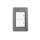 Apagador Doble de 10 A/ 127 V CA ~ 60 Hz /  Placa de Acero. | JTL-E7505