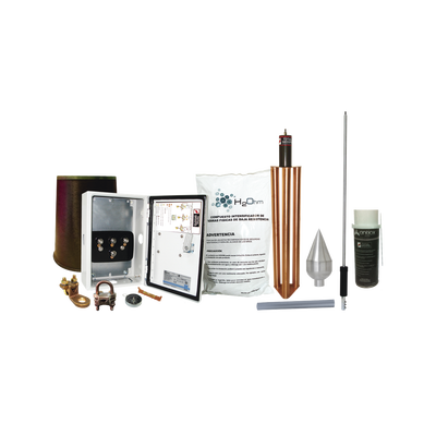 Kit Pararrayo con Punta en Acero Inoxidable con Accesorios de Instalación en Torre para Protección de 160 m de Diámetro. | KIT-MASTER-01T