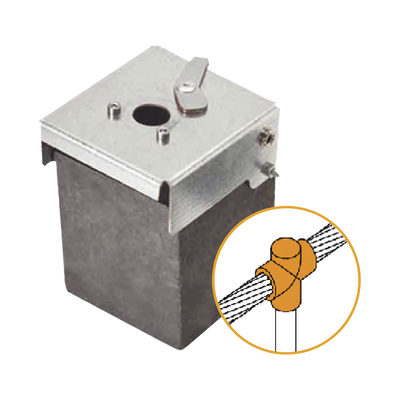 Molde de grafito vertical unión en T vertical de cable 2/0 AWG (pasante) con Pica de 5/8 in (terminal). | ATW20/T16/TV