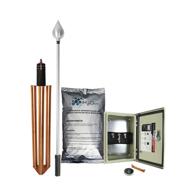 Kit de Pararrayo con Punta en Aluminio con Diámetro de Protección de 160 metros. | KDA-01-ALU