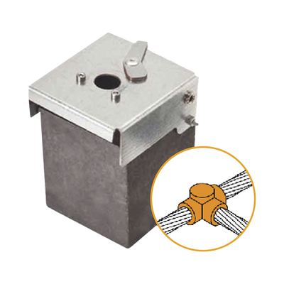 Molde de grafito horizontal unión en T horizontal de cable 4/0 AWG (pasante) con cable 4/0 AWG (terminal). | ATW40/W40/TH