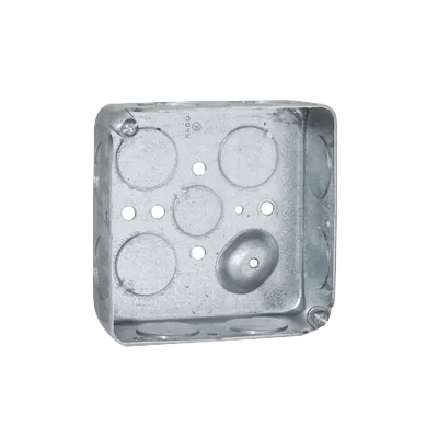 Caja Cuadrada 4 x 4"/Profundidad  1- 1/2"/ 11 Entradas de 3/4" y 1 de 1/2". | HUB-191