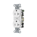 Contacto Dúplex 20 A, 125 V,  2 Polos, 3 Hilos, Cableado Posterior y  Lateral, Color Blanco (Nema 5-20R). | HUB-BR-20-WHI