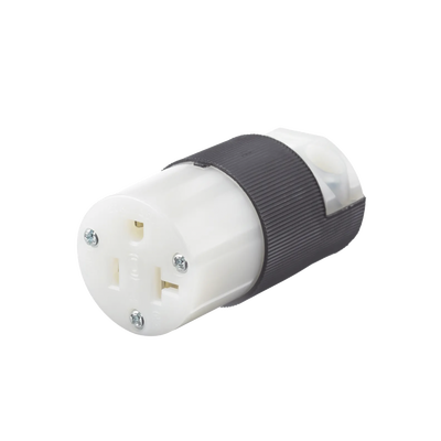 Conector Entrada Recta/ 20 A 125V/ 2 Polos 3 Hilos/ Nema 5-20 R/ Grado Industrial- Comercial / Color Negro-Blanco. | HUB-HBL5369C