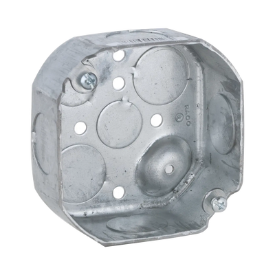 Caja Octagonal de 4" / Profundidad 1 1/2" / 6 Entradas de 3/4", 2 Entradas de 1/2" / Troquelada. | HUB-126
