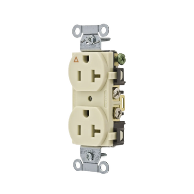 Contacto Dúplex Conexión a Tierra Aislada/ 20 A 125 V/ 2 polos 3 Hilos/ Color Marfil/ Nema 5- 20R/ Grado Comercial. | HUB-IG5352I