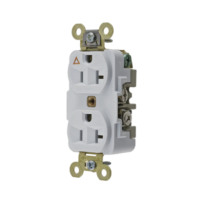 Contacto Dúplex Conexión a Tierra Aislada/ 20 A 125 V/ 2 polos 3 Hilos/ Color Blanco/ Nema 5- 20R/ Grado Industrial. | HUB-IG5362W