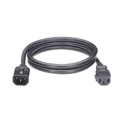 Cable de Alimentación Eléctrica Con Bloqueo de Seguridad, de IEC C14 a IEC C13, 1.2 Metros de Largo, Color Negro, Paquete de 10 Piezas | LPCA12-X
