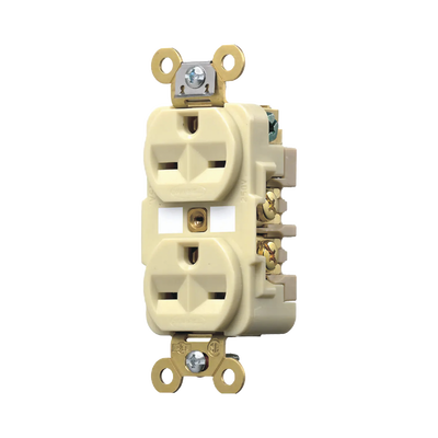 Contacto Dúplex 15 A 250 V / 2 Polos 3 Hilos / Nema 6-15R / Grado Industrial /Color Marfil. | HUB-HBL-566-2I