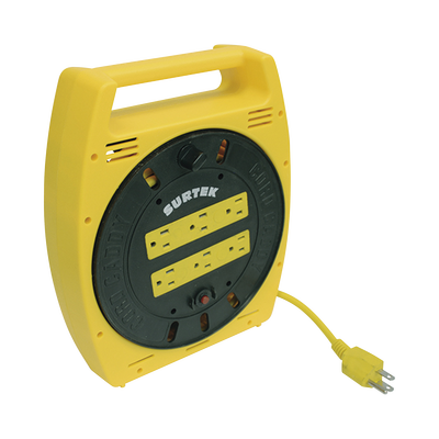 Multicontacto Eléctrico Tipo Carrete con 6 Contactos y 6 metros de Extensión / 127 V CA 10 A Máximo. | SYS-136035