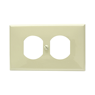 Placa de plástico para contacto dúplex color marfil. | SYS-136600