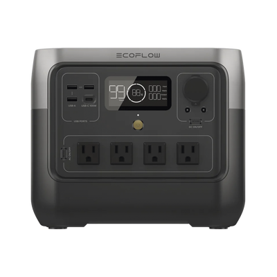 EcoFlow River 2 Pro | Estación de Energía Portátil 768Wh Litio LFP / 4 AC 800W (Max. 1600W) / 1 USB-C 100W / 3 USB -A 12W / Cargador de Coche 10A, 126W Max. / Conectividad WiFi y Bluetooth (App) / Carga Solar 220W Max. | EFR620
