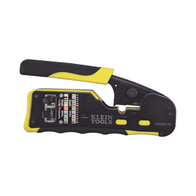 Ponchadora/Pelacables/Cortacables con Matraca para Conectores Pass-Thru RJ45 y Conectores Estándar RJ11/RJ12. | VDV226-110
