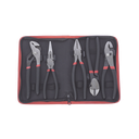 Juego de 5 Pinzas de 8" con Estuche. Incluye: P. Mecánica, P. para Tubo, P. Eléctrica, P. Corte, Nariz Larga. | PST-H010-03