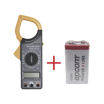 Multímetro Digital de Gancho DT266 600 Vcc / Vca  CATII. Con pantalla LCD. Incluye Batería ER-9V de 9V | DT266KIT