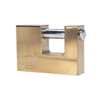 Candado de acero para Cortina Metálica / Medida 80 mm/ Acabado Latón Brillante / Nivel de Seguridad 6 / Llave Estándar. | SYS-L22-C80-ELBB