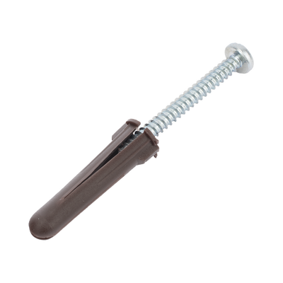 Paquete de 10 taquetes café 1 3/4" y 10 tornillos 10mm x 1 3/4" (1104-05002) | TP-2B-KIT