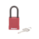 Candado de Bloqueo LOTO de Seguridad Dieléctrico, Con Llave Única, Diámetro de 6.5 mm, Color Rojo | PSL-8