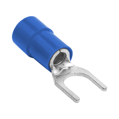 Terminal tipo horquilla ( espada ) aislada / 18 - 14 AWG / Azúl / Paquete de 25 piezas. | RB1157