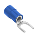 Terminal tipo horquilla ( espada ) aislada / 18 - 14 AWG / Azúl / Paquete de 25 piezas. | RB1157