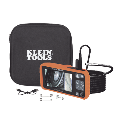 Dual Cámara Boroscopio Pro 5.5mm 720p USB-C/Wi-Fi, y LCD 4.3" a Color, Cuello de Cisne Blindado 10' (3m) con Imán y 6 LED´s. Batería Io-Li Recargable. Ideal en Industria Automotriz, Electricidad, HVAC, Plomería | ET19