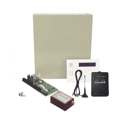 (2 Años 4GLTEM/5G ILIMITADO INCLUIDO)  Kit Vista48LA con comunicador 4GLTEM/5G MN01, Teclado, Gabinete y Transformador | VISTA48-60RF-MN01