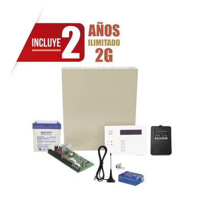 (2 Años datos ILIMITADO INCLUIDO)  Kit Vista48LA con comunicador MINI012G, Teclado, Gabinete, Bateria y Transformador | VISTA48MINI2/60RF2Y