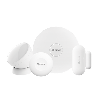 Kit de Alarma Inalambrico / Incluye: 1 Hub, 1 Sensor PIR, 1 Contacto Magnético y 1 Smart Boton / Configuración y Visualización por App Móvil EZVIZ / Protocolo Zigbee | CS-B1