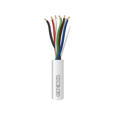 Bobina de 305 Metros (1000 Pies) / Cable de Cobre / 6 x 22 AWG / Riser / Tipo CMR-CL3R / Para Aplicaciones de Control de Acceso / Alarmas de Intrusión / Automatización / Interfonos y TV Porteros | 2106-1101/1000