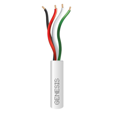 Bobina de 305 Metros (1000 Pies) / Cable de Cobre / 4 x 22 AWG / Riser / Color Blanco / Para Aplicaciones de Alarmas de Intrusión y Automatización | 2104-1101/1000