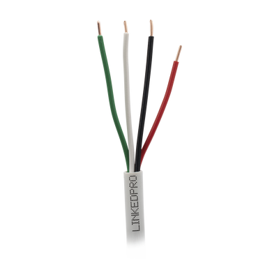 Cable de 305 Metros (1000 Pies): 4 x 18 AWG, Color Blanco, CM, Para Sistemas de Seguridad y Alarmas | LP418W/1000