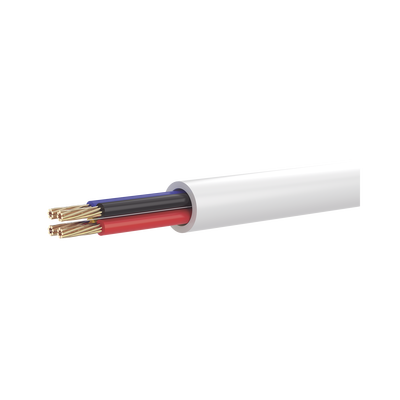 Bobina de 100 Metros (328.08 Pies) de Cable Multifilar / CCA / 4 x 22 AWG / Color Blanco / PVC / CCAM / Uso en Interior / Aplicaciones en Alarmas - Automatización | DS-1AC4AUC0M