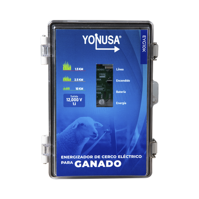 Energizador para Ganado 10,000Volts-2JOULES/ 25,000 metros lineales de protección / Cercas Electrificadas | SYSGAN25K