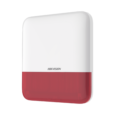 (AX PRO) Sirena Inalámbrica con Estrobo Rojo para Exterior IP65 / 110 dB | DS-PS1-E-WB/R