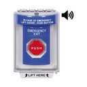 Botón De Salida De Emergencia Con Bocina De Advertencia Integrada, Interior/Exterior, Texto En Ingles, Tapa Protectora De Policarbonato Súper Resistente, Neumático | SS2448EX-EN