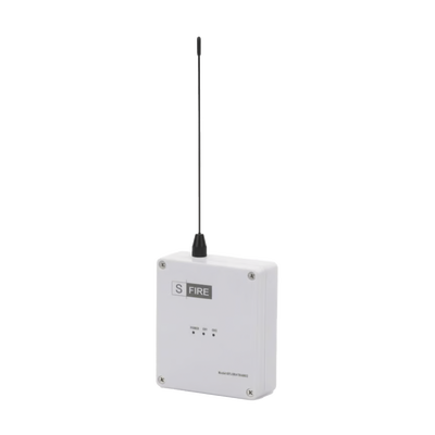 Transmisor inalámbrico / Alimentado a 12Vcc / Entrada de 2 contactos secos NA / Distancia máxima de transmisión 2500 metros (Linea de vista) | SF-LORA-TRANS-DC