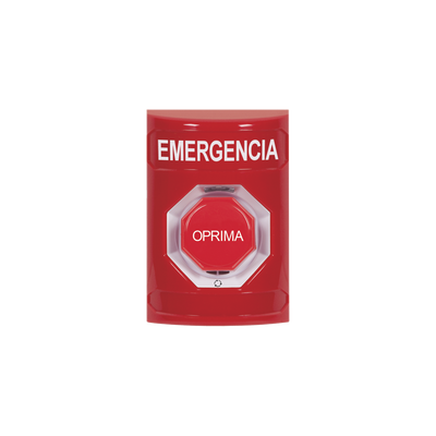 Botón de Emergencia, Texto en Español, Color Rojo, Acción Mantenida, Girar para Restablecer y LED Multicolor | SS2009EM-ES