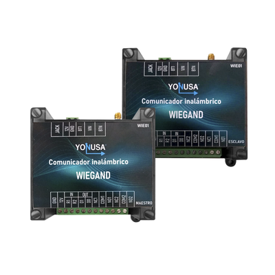 Convertidor de lectora para control de acceso (cableado a inalámbrico) / 1 Wiegand / 2 Relevadores / 2 Entradas / Hasta 1.6 KM de distancia | WIE01