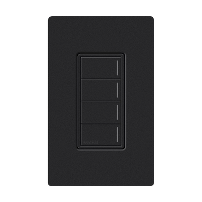 (RadioRa3) Botonera Sunnata Negro 4 escenas para Radio RA3, programe escenas diferentes en cada botón. | RRSTW4BMN