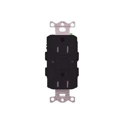 Tomacorriente 125V 15A resistente a manipulaciones, color negro. | CAR-15-GFST-BL-S