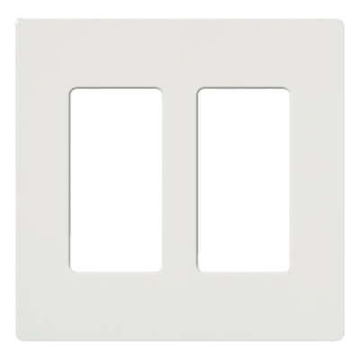 Placa de pared 2 espacios, para atenuador (dimmer), apagador ó control remoto inalámbrico LUTRON. | CW2WH