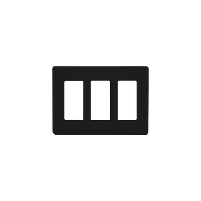 Tapa Color Blanco Negro para interruptor o dimmer Lutron, 3 gang, limpio y moderno | CW3BL