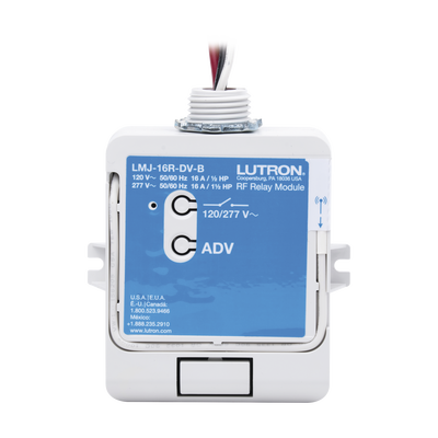 (RadioRA2) Relay control de iluminación, carga 16A, 120/277V, compatible con RadioRA2, RA2Select y RR3. | LMJ16RDVB