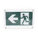 Letrero EXTERIOR de Señalización salida "Hombre Corriendo"/ Alto brillo / Uso en pared, lateral o techo / Batería de Respaldo Incluida con hasta 120 minutos de duración | SF-WSC