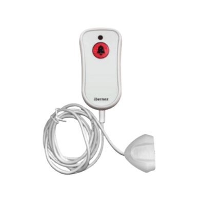 Pulsador de Cama Blanco Antibacteriano / Botón Rojo de Alarma 20mm / Conector Magnético / Protección IP67 / Cable 2m Resistente al Fuego / Libre de Halógenos / Braille 'SOS' | NX0881/MG