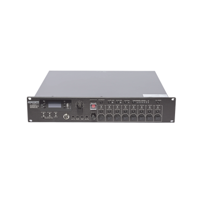 Controlador de Evacuación Por Voz | 500 W | 8 Zonas independientes | 4 entradas de audio y 2 entradas de micrófono | SF-6200MA