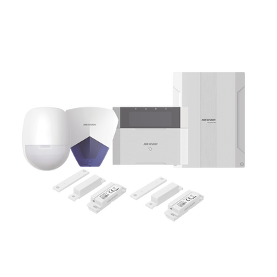 KIT Panel de Alarma  AX HYBRID PRO / 1 Panel Híbrido / 1 Teclado LCD / 1 PIR / 2 Contactos Magnéticos / 1 Sirena Azul | DS-PHA64-LP/PACK(B)